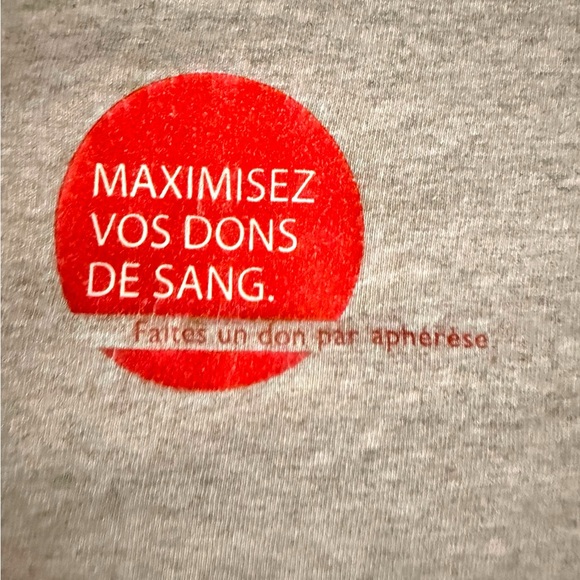 Gray French Blood Doner Clinic T - Picture 2 of 3